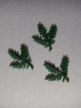 Verzierwachs / Wachsornament "Tannenzweig" groß  3er Set